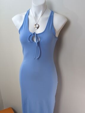 Wild Fable ButterBliss Sleeveless Keyhole Dress Sundress size Small Blue